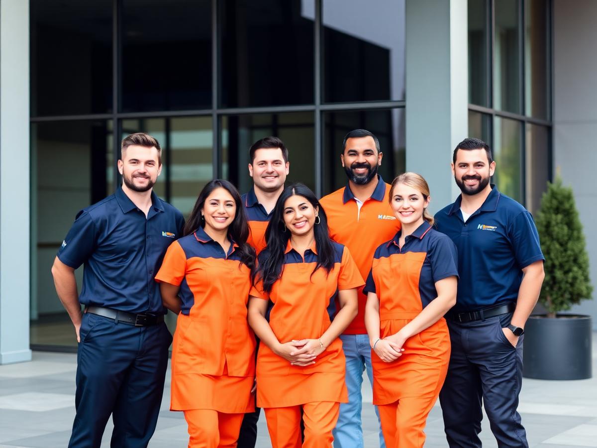 The MidCity Commercial Services team in front of a commercial building